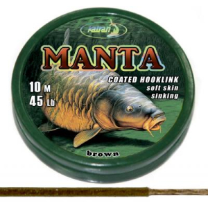 Manta Coated Braid Hooklink brown - 45 Lbs